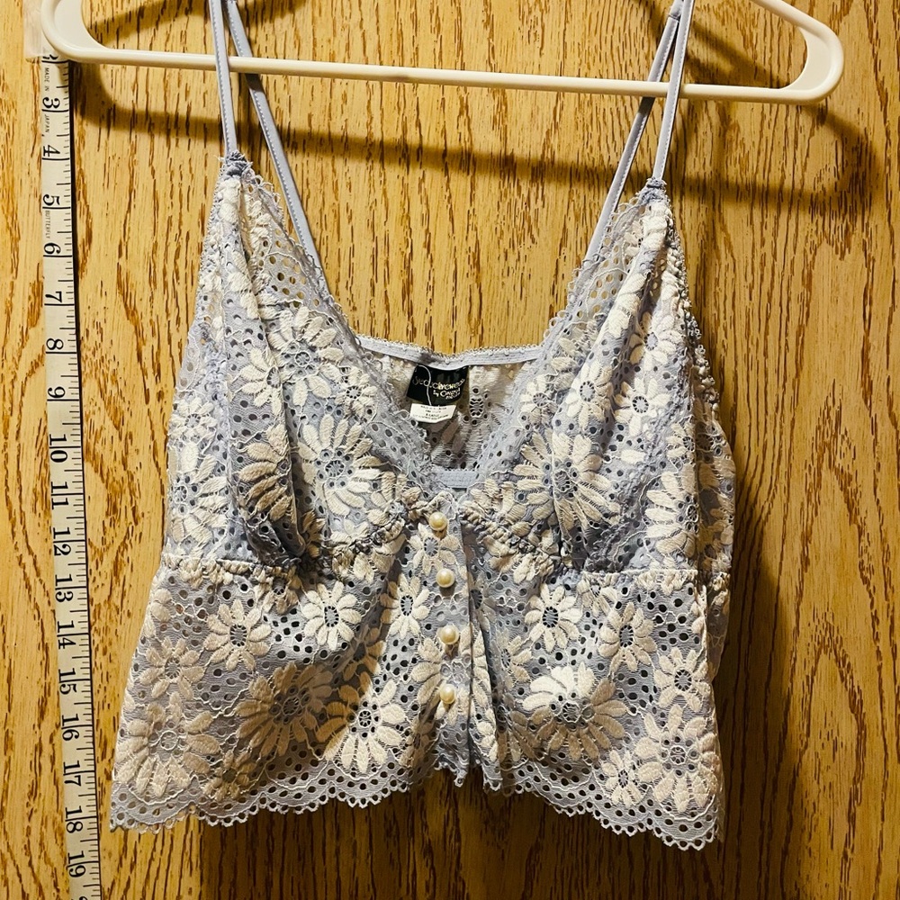 Sexy blue floral chop top
